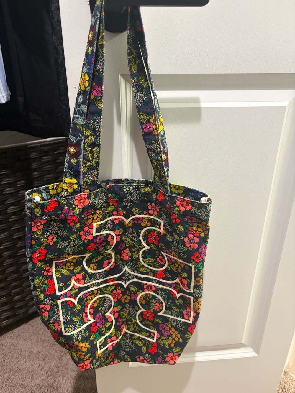 Tory Burch Floral Canvas Tote Bag